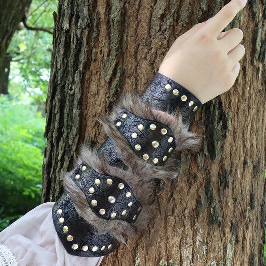 Medieval Fur Patchwork Wristband ZSJ-103