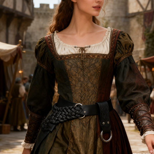 Medieval Embossed Double-Button Skirt Clip ZSJ-220