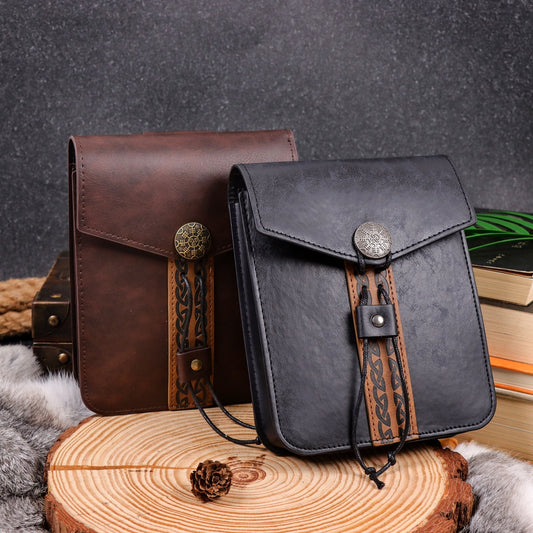 Medieval leather buckle square bag ZSJ-223
